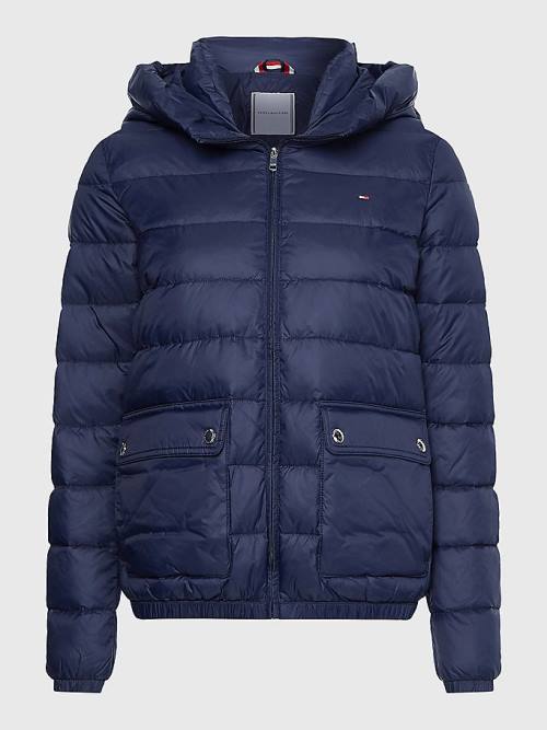 Tommy Hilfiger TH Protect Kukuletalı Padded Ceket Kadın Mavi | TH578MPT