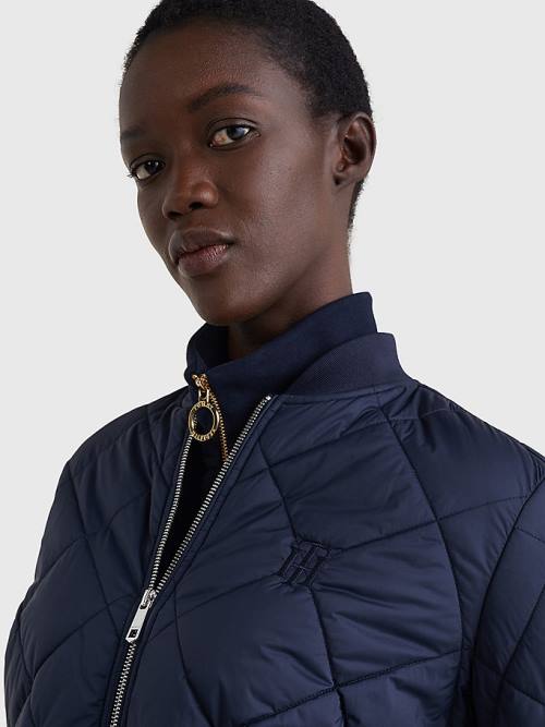 Tommy Hilfiger TH Protect Quilted Bomber Ceket Kadın Mavi | TH374UHE