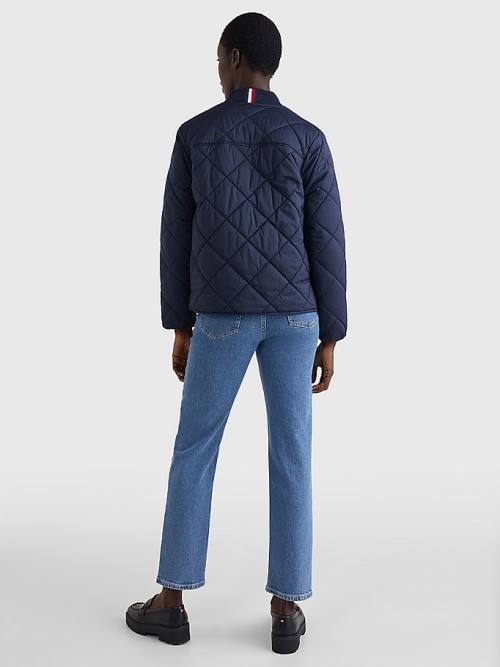 Tommy Hilfiger TH Protect Quilted Bomber Ceket Kadın Mavi | TH374UHE