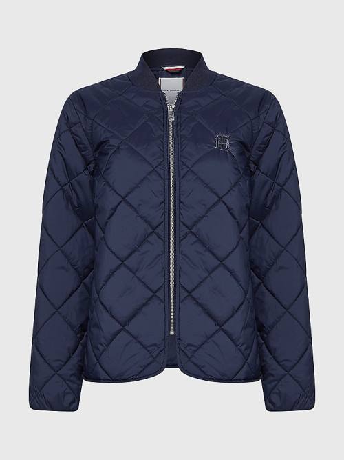 Tommy Hilfiger TH Protect Quilted Bomber Ceket Kadın Mavi | TH374UHE