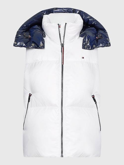 Tommy Hilfiger TH Protect Relaxed Down Puffer Vest Kaban Kadın Beyaz | TH203UKH