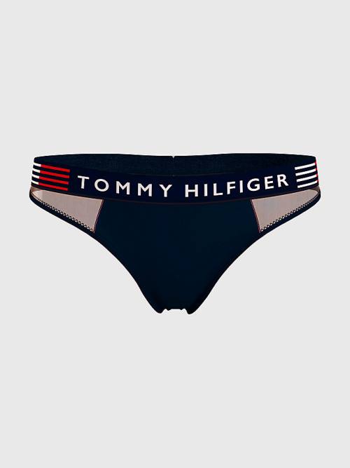 Tommy Hilfiger TH Stretch Colour-Blocked Tanga İç Giyim Kadın Mavi | TH857TPG