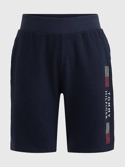 Tommy Hilfiger TH Stretch Logo Parça Şort Erkek Mavi | TH697MQU