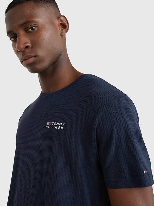 Tommy Hilfiger TH Stretch Logo Pijama Erkek Mavi | TH864ZUA