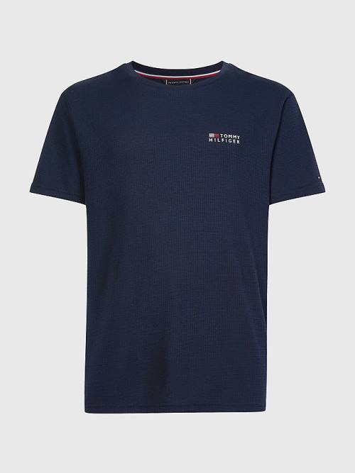 Tommy Hilfiger TH Stretch Logo Pijama Erkek Mavi | TH864ZUA