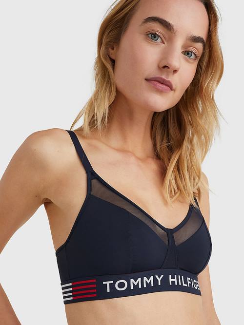 Tommy Hilfiger TH Stretch Triangle Bra İç Giyim Kadın Mavi | TH897NVP