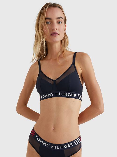 Tommy Hilfiger TH Stretch Triangle Bra İç Giyim Kadın Mavi | TH897NVP