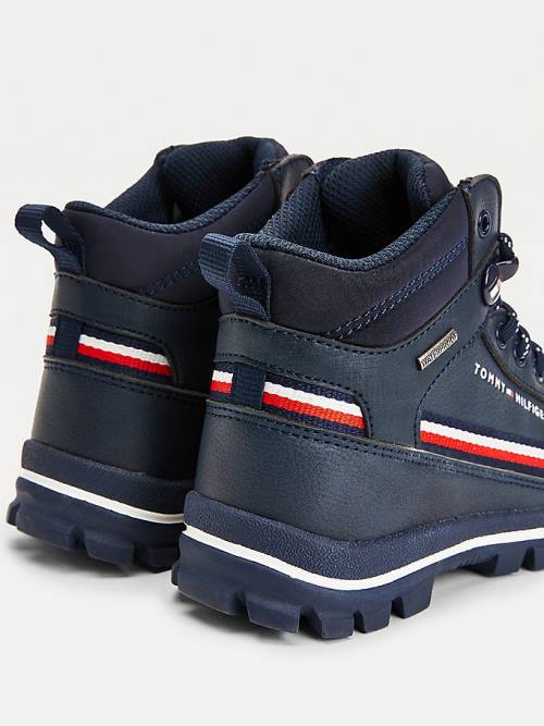 Tommy Hilfiger TH Tech Dantel-Up Ankle Booties Bot Erkek Çocuk Mavi | TH027FDU