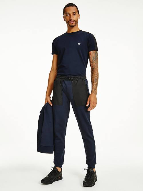 Tommy Hilfiger TH Tech Essential Contrast Joggers Pantolon Erkek Mavi | TH418XML