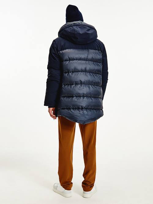 Tommy Hilfiger TH Tech Warm Filled Puffer Parka Kaban Erkek Mavi | TH302WHD