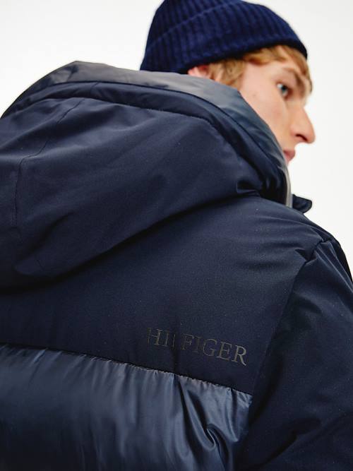 Tommy Hilfiger TH Tech Warm Filled Puffer Parka Kaban Erkek Mavi | TH302WHD