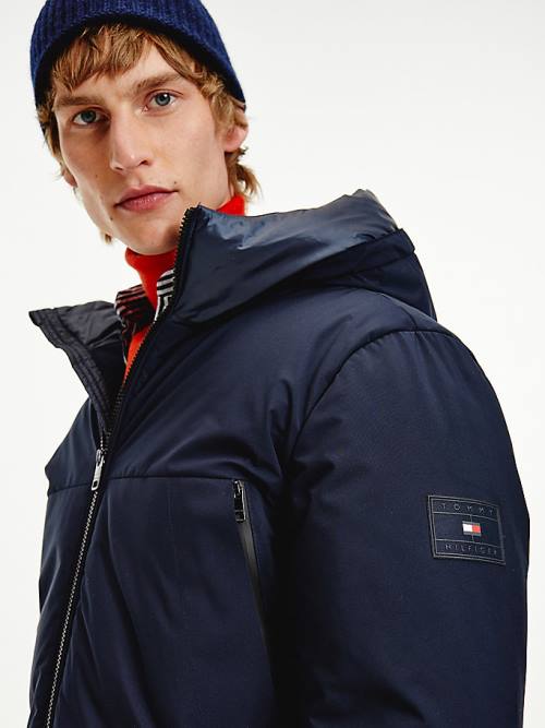 Tommy Hilfiger TH Tech Warm Filled Puffer Parka Kaban Erkek Mavi | TH302WHD