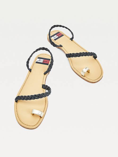 Tommy Hilfiger TOMMYXINDYA Denim Braid Sandalet Erkek Mavi | TH617IGK