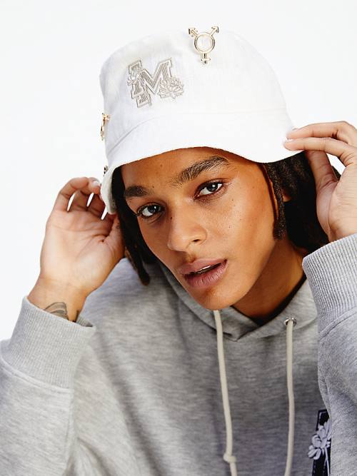 Tommy Hilfiger TOMMYXINDYA Linen Bucket Şapka Kadın Mavi | TH078SRJ