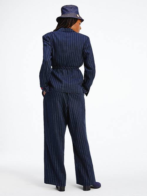 Tommy Hilfiger TOMMYXINDYA Pinstripe Blazer Kadın Mavi | TH130FNH