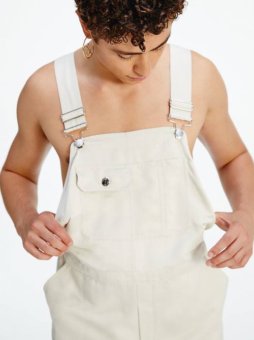 Tommy Hilfiger TOMMYXINDYA Satin Dungarees Elbise Kadın Bej Rengi | TH486ZFQ