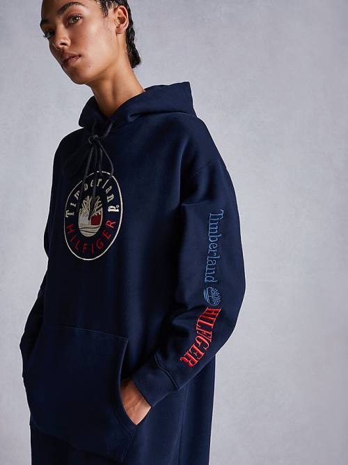 Tommy Hilfiger TOMMYXTIMBERLAND Logo Elbise Kadın Mavi | TH395AJO