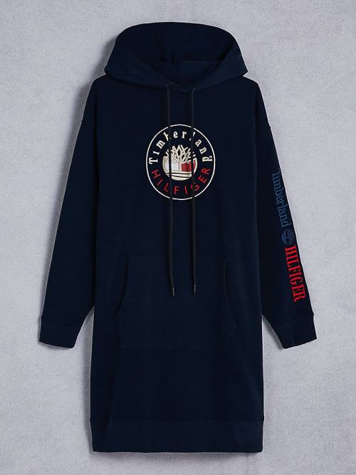 Tommy Hilfiger TOMMYXTIMBERLAND Logo Elbise Kadın Mavi | TH395AJO