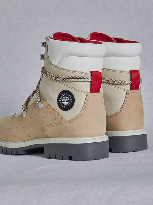 Tommy Hilfiger TOMMYXTIMBERLAND Su Geçirmez Cleated Yürüyüş Bot Kadın Bej Rengi | TH472XKB