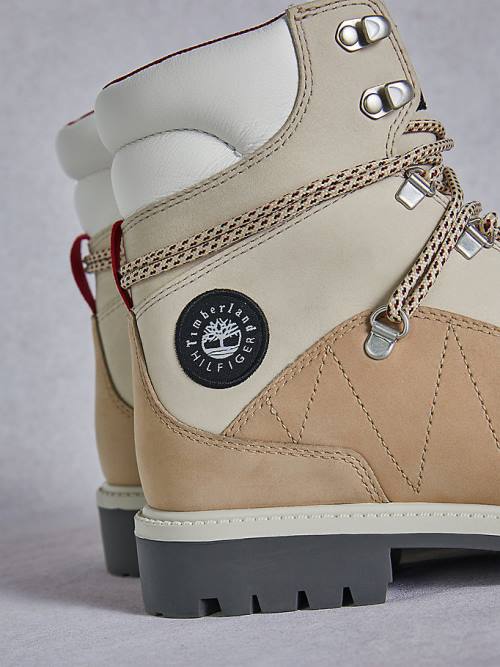 Tommy Hilfiger TOMMYXTIMBERLAND Su Geçirmez Cleated Yürüyüş Bot Kadın Bej Rengi | TH472XKB