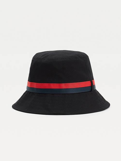 Tommy Hilfiger Tape Bucket Şapka Erkek Siyah | TH179QDZ