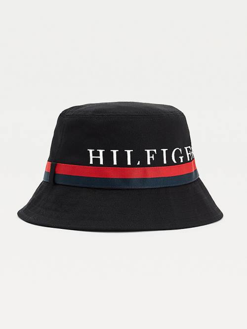 Tommy Hilfiger Tape Bucket Şapka Erkek Siyah | TH179QDZ