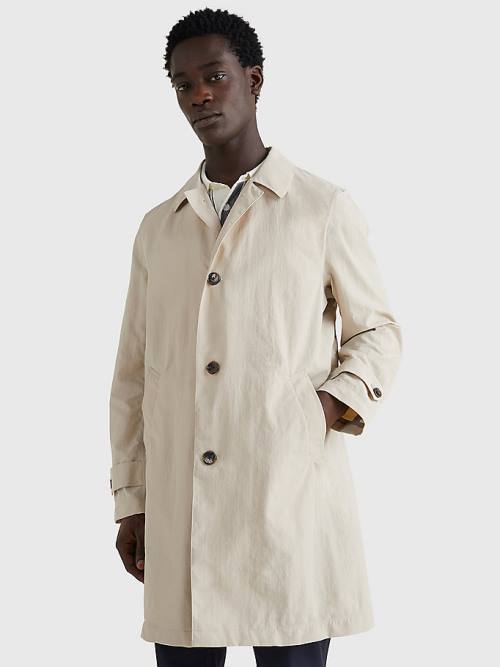 Tommy Hilfiger Taped Trench Coat Ceket Erkek Beyaz | TH409KTL