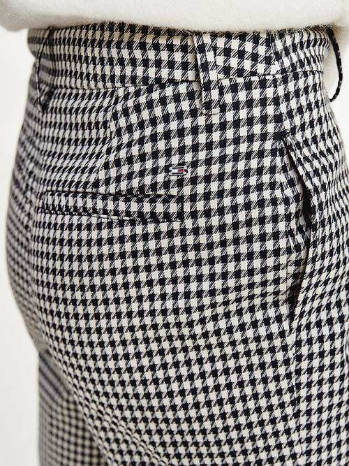 Tommy Hilfiger Tapered Houndstooth Virgin Wool Pantolon Kadın Mavi | TH153RKB