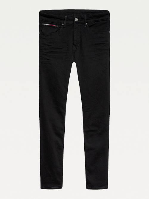 Tommy Hilfiger Tapered Slim Fit Black Jean Pantolon Erkek Denim | TH821TRU