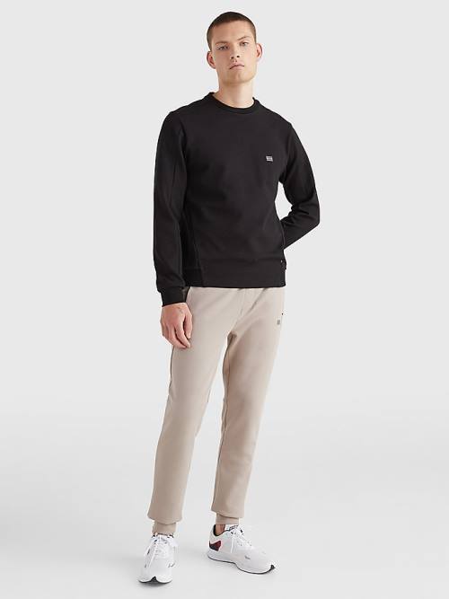 Tommy Hilfiger Tech Essentials Crew Neck Sweatshirt Erkek Siyah | TH371LEZ