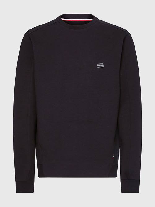 Tommy Hilfiger Tech Essentials Crew Neck Sweatshirt Erkek Siyah | TH371LEZ