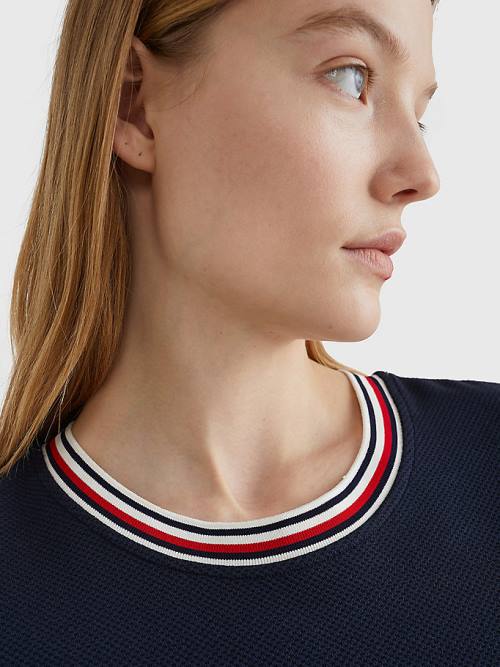 Tommy Hilfiger Textured Relaxed Fit Elbise Kadın Mavi | TH720JDB