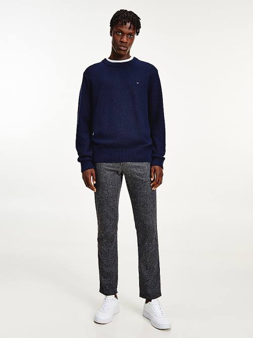 Tommy Hilfiger Textured Relaxed Fit Jumper Kazak Erkek Mavi | TH293YXC