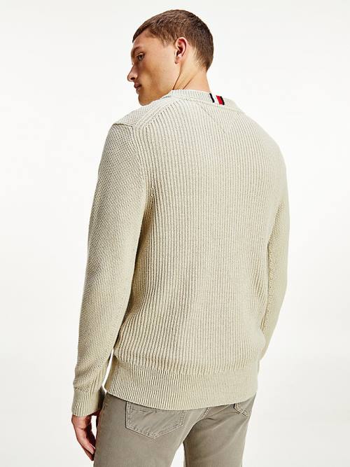 Tommy Hilfiger Textured Relaxed Fit Jumper Kazak Erkek Haki | TH314YVZ