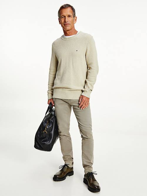 Tommy Hilfiger Textured Relaxed Fit Jumper Kazak Erkek Haki | TH314YVZ