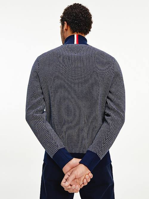 Tommy Hilfiger Textured Roll Neck Jumper Kazak Erkek Mavi | TH341FQK