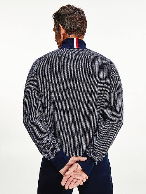 Tommy Hilfiger Textured Roll Neck Jumper Kazak Erkek Mavi | TH341FQK