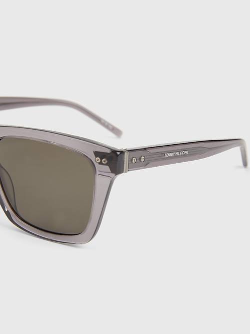 Tommy Hilfiger Thick Rimmed Rectangular Güneş Gözlüğü Erkek Gri | TH308SYD