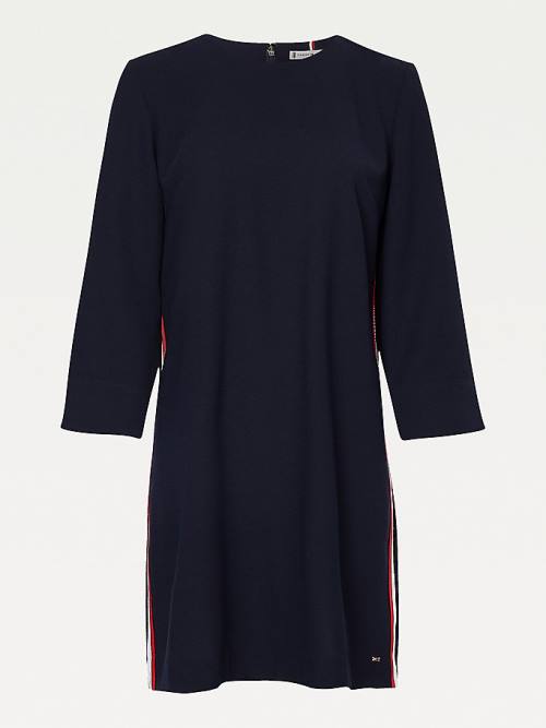 Tommy Hilfiger Three-Quarter Sleeve Shift Elbise Kadın Mavi | TH016BRS