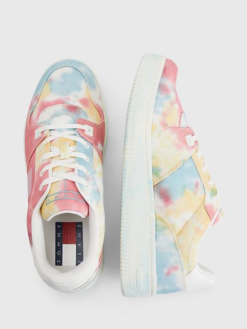 Tommy Hilfiger Tie-Dye Cupsole Basket Spor Ayakkabı Erkek Mavi | TH516NYA