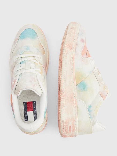 Tommy Hilfiger Tie-Dye Cupsole Basket Spor Ayakkabı Kadın Turuncu | TH809IRC