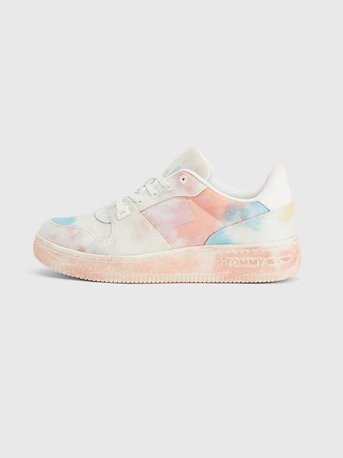 Tommy Hilfiger Tie-Dye Cupsole Basket Spor Ayakkabı Kadın Turuncu | TH809IRC