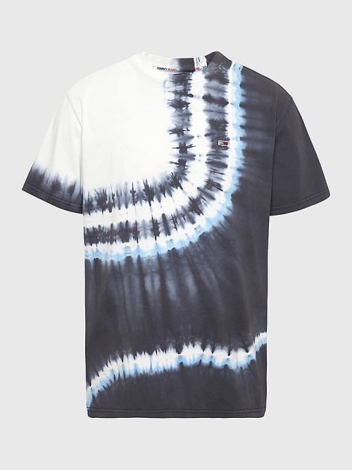 Tommy Hilfiger Tie Dye Organic Pamuklu Tişört Erkek Siyah | TH720ZPC