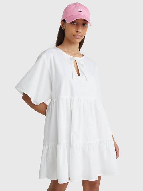 Tommy Hilfiger Tiered Kaftan Elbise Kadın Beyaz | TH601XRU