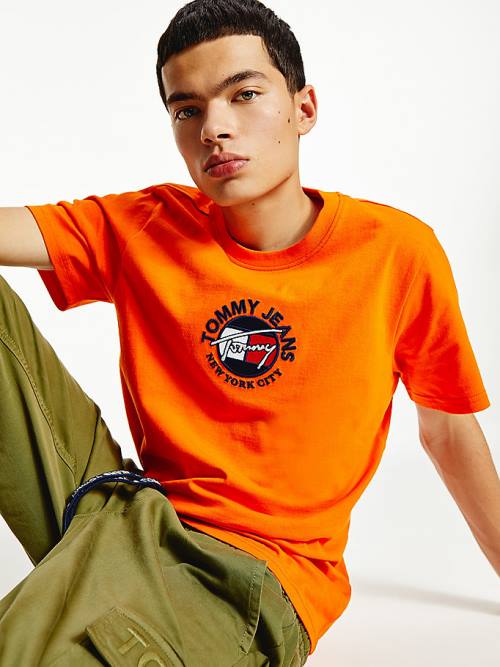 Tommy Hilfiger Timeless Signature Logo Tişört Erkek Turuncu | TH614LYK