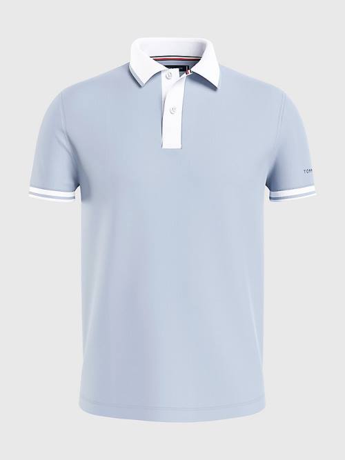 Tommy Hilfiger Tipped Slim Fit Jersey Polo Yaka Tişört Erkek Mavi | TH542QAK