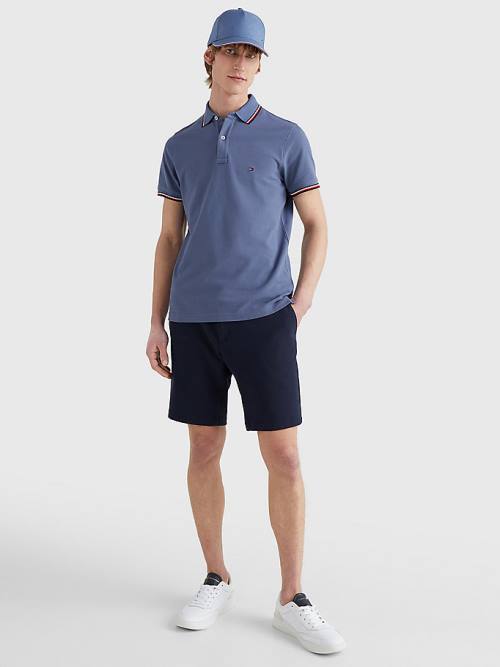 Tommy Hilfiger Tipped Slim Fit Polo Yaka Tişört Erkek Mavi | TH586LJP