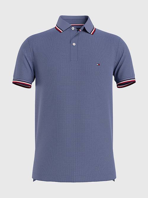 Tommy Hilfiger Tipped Slim Fit Polo Yaka Tişört Erkek Mavi | TH586LJP