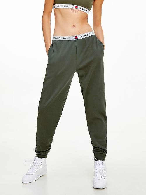 Tommy Hilfiger Tommy 85 Logo Waistband Joggers Pantolon Kadın Haki | TH697BHJ