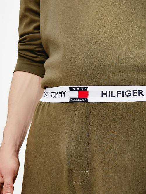 Tommy Hilfiger Tommy 85 Logo Waistband Stretch Joggers Pijama Erkek Haki | TH358OAK